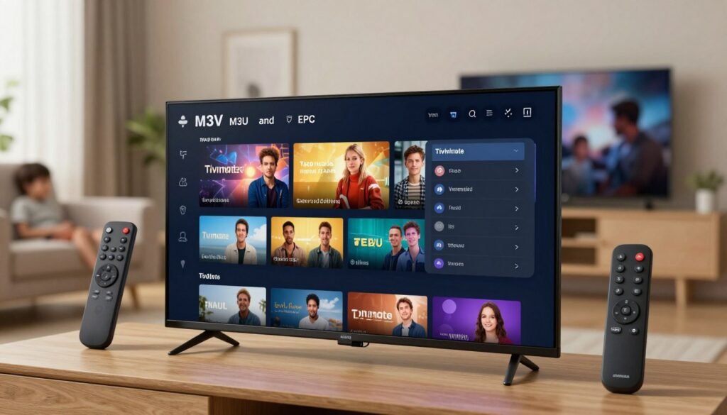 Tivimate funktioner för m3u spellistor och epg hantering